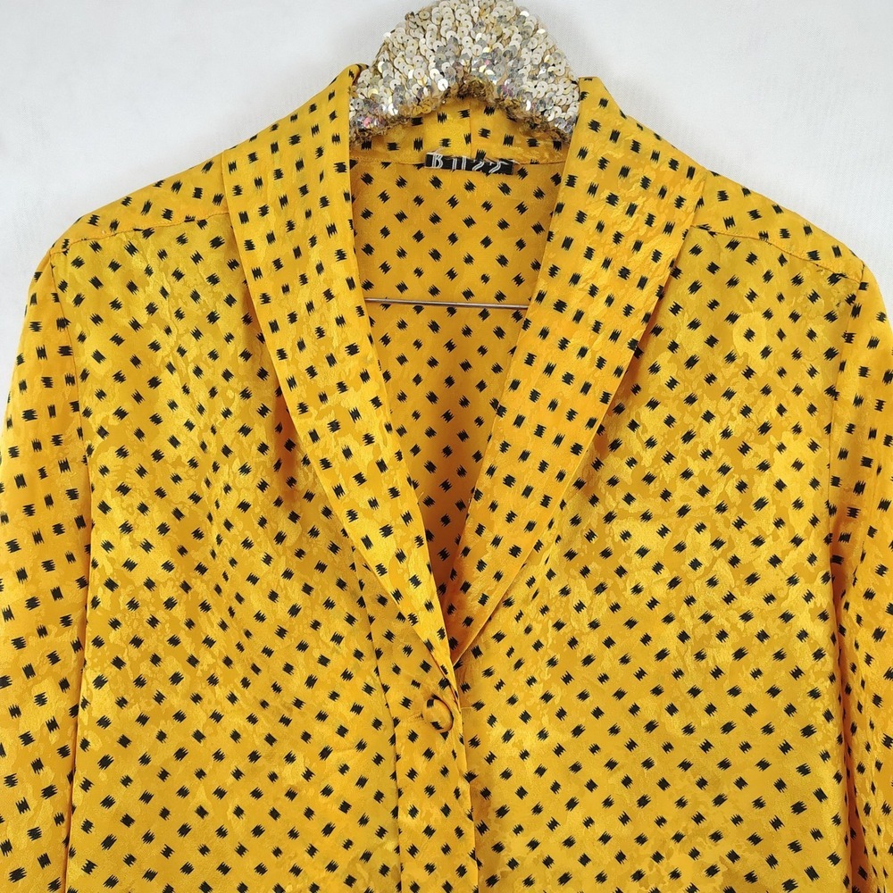 Vintage 80s 90s Russ Yellow Womens Yellow Plus Size Geometric Top - Picture 4 of 7